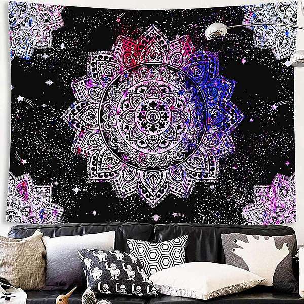 

PandaHall Polyester Wall Hanging Tapestry, for Bedroom Living Room Decoration, Rectangle, Flower, 730x950mm Polyester Flower