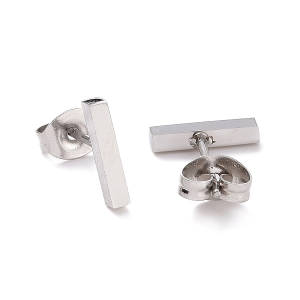

PandaHall Cuboid 304 Stainless Steel Stud Crawler Earrings, Hypoallergenic Earrings, Climber Earrings, Stainless Steel Color, 10x2x1.8mm...
