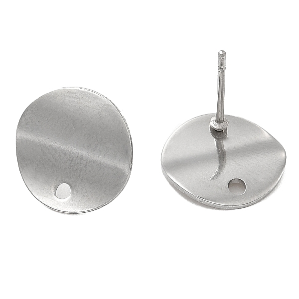 

PandaHall 201 Stainless Steel Stud Earrings Finding, with 304 Stainless Steel Pins, Flat Round, Stainless Steel Color, 12mm, Hole: 1.5mm...