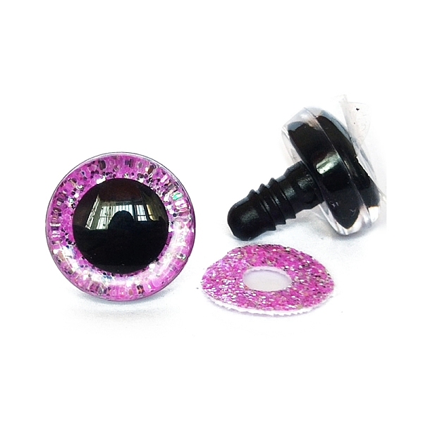 

PandaHall Glitter ABS Plastic Craft Doll Eyes, Safety Eyes, Stuffed Toy Eyes, Half Round, Violet, 12mm ABS Plastic Half Round Purple