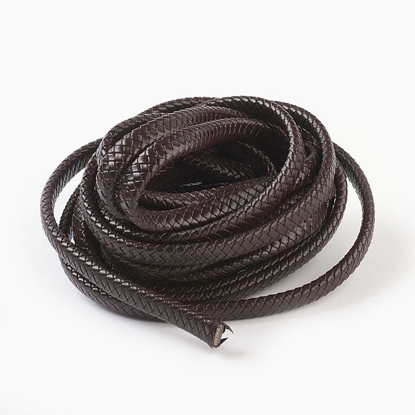 

PandaHall Braided Leather Cord, Leather Jewelry Cord, Jewelry DIY Making Material, Dyed, Flat, Coconut Brown, 12x6mm, about 5.46 yards...