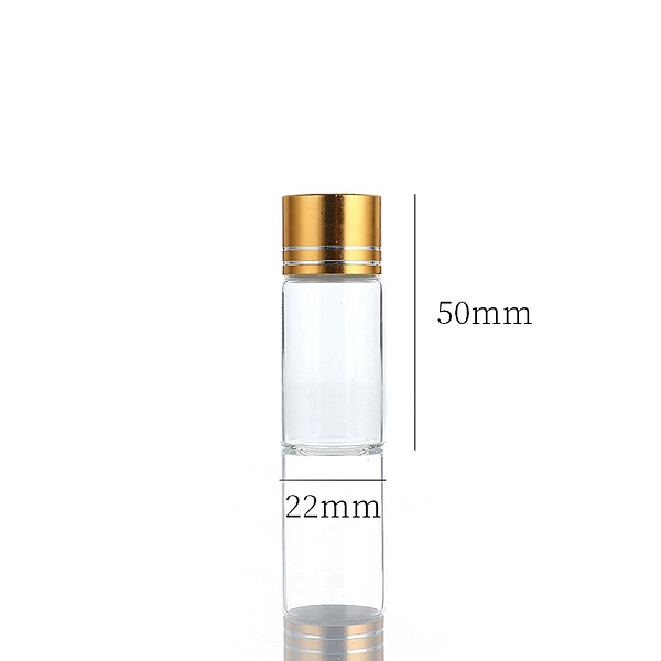 

PandaHall Clear Glass Bottles Bead Containers, Screw Top Bead Storage Tubes with Aluminum Cap, Column, Golden, 2.2x5cm, Capacity: 10ml...