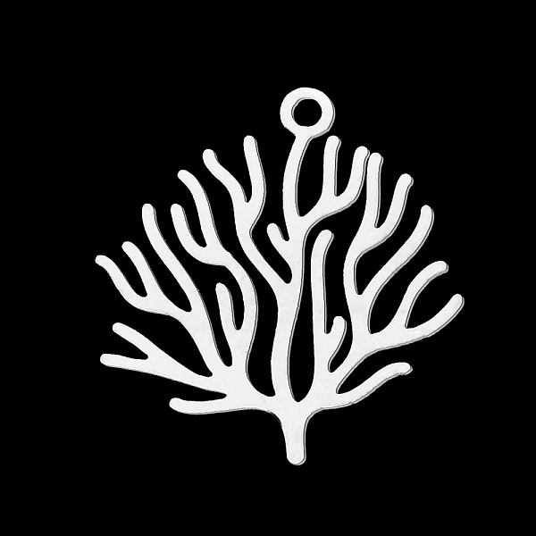 

PandaHall 201 Stainless Steel Pendants, Laser Cut, Coral Shape, Stainless Steel Color, 23.5x22x1mm, Hole: 1.8mm 201 Stainless Steel Others