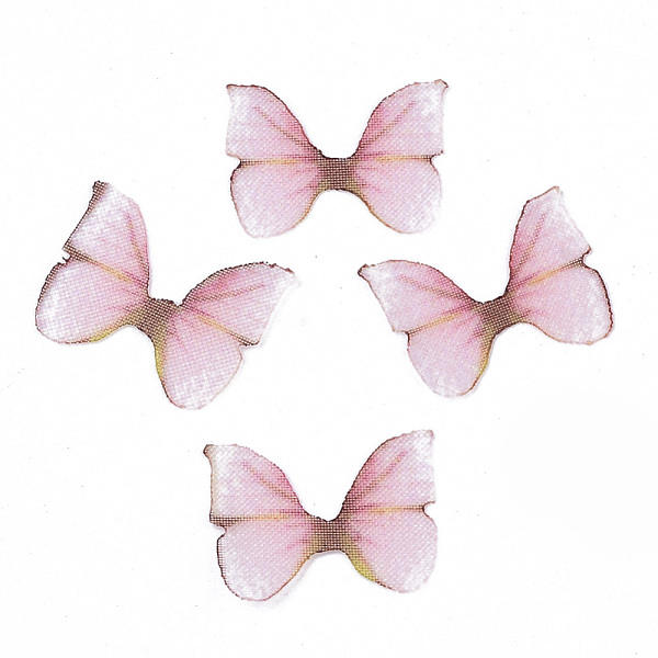 

PandaHall Two Tone Polyester Fabric Wings Crafts Decoration, for DIY Jewelry Crafts Earring Necklace Hair Clip Decoration, Butterfly Wing..., Pink
