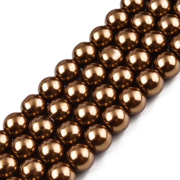 

PandaHall Baking Painted Pearlized Glass Pearl Round Bead Strands, Saddle Brown, 4~5mm, Hole: 1mm, about 200~210pcs/strand, 31.4 inch Glass...