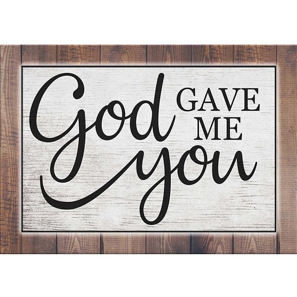PandaHall 5D DIY Diamond Painting Family Theme Canvas Kits, Word God GAVE ME You, with Resin Rhinestones, Diamond Sticky Pen, Tray Plate and...