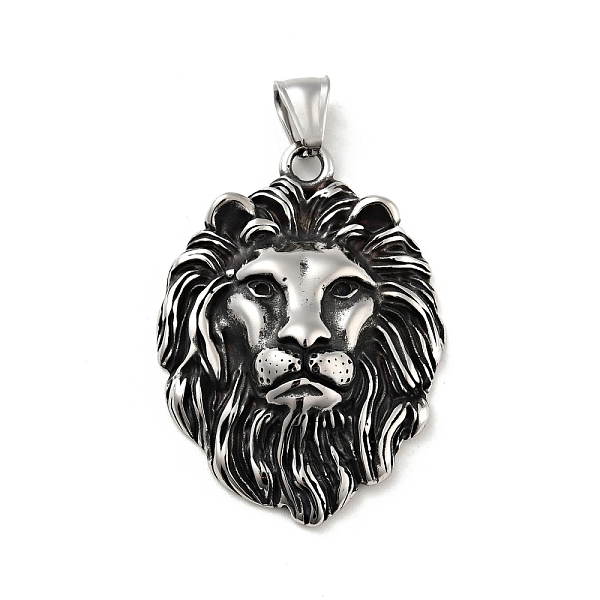 

PandaHall 304 Stainless Steel Pendants, Lion, Antique Silver, 46.5x33.5x9mm, Hole: 4x6mm 304 Stainless Steel Lion