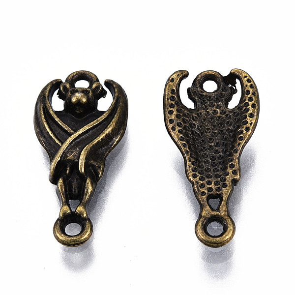 

PandaHall Rack Plating Tibetan Style Alloy Connector Charms, Cadmium Free & Lead Free, Halloween, Bat, Antique Bronze, 21x10x4mm, Hole...