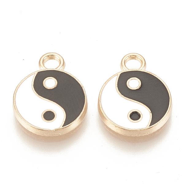 

PandaHall Feng Shui Alloy Enamel Pendants, Cadmium Free & Lead Free, Gossip/Yin Yang, Light Gold, 16x12x2mm, Hole: 2mm Alloy+Enamel Others..., Multicolor