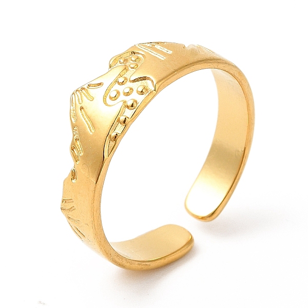 

PandaHall Ion Plating(IP) 304 Stainless Steel Mountain Open Cuff Ring for Women, Real 18K Gold Plated, US Size 7 1/4(17.5mm) 304 Stainless...