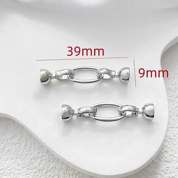 

PandaHall Brass Fold Over Clasps, for Jewelry Making, Platinum, 39x9mm Brass