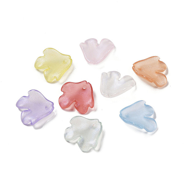 

PandaHall Transparent Acrylic Beads, with Giltter Powder, Leaf, Mixed Color, 18x19x6mm, Hole: 1.8mm Acrylic Leaf Multicolor