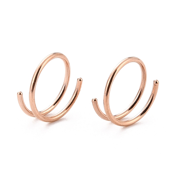 

PandaHall Double Nose Ring for Single Piercing, Spiral 316 Surgical Stainless Steel Nose Ring for Women, Piercing Body Jewelry, Rose Gold...