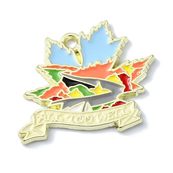 

PandaHall Alloy Enamel Pendants, Golden, Word All Too Well, Leaf, 21.5x27x1.5mm, Hole: 2mm Alloy+Enamel Leaf