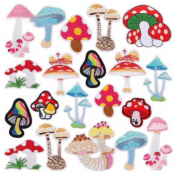 

PandaHall Polyester Embroidery Cloth Iron on Patches, Costume Accessories, Mushroom, Mixed Color, 48~76x43~76mm, 20pcs/set Polyester..., Multicolor