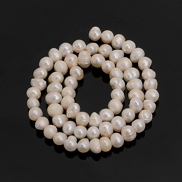 

PandaHall CHGCRAFT 1 Strand Natural Cultured Freshwater Pearl Beads Strands, Potato, Bisque, 5~5.5x6~7x5~6mm, Hole: 0.7mm, about..., Orange