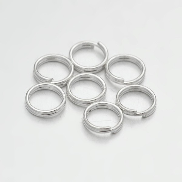 

PandaHall Brass Split Rings, Double Loops Jump Rings, Silver Color Plated, 6x1.5mm, Hole: 1mm, about 5mm inner diameter, Single Wire: 0.5mm...