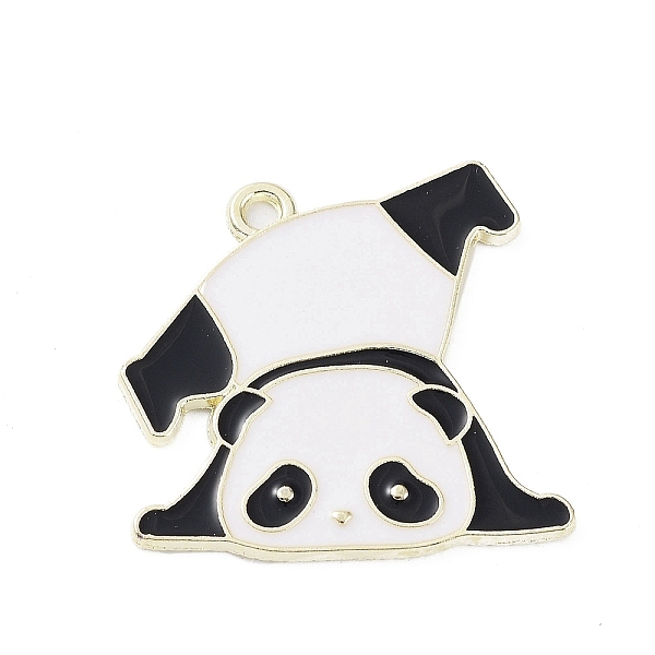 

PandaHall Alloy Enamel Pendants, Panda Charms, Golden, 23.5x24.5x1.5mm, Hole: 1.7mm Alloy+Enamel Panda White
