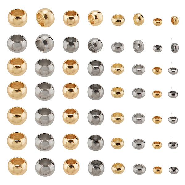 

PandaHall 800Pcs 8 Styles 304 Stainless Steel Spacer Beads, Rondelle, Mixed Color, 1.5~3x0.8~2mm, Hole: 0.8~1mm, 100pcs/style 304...