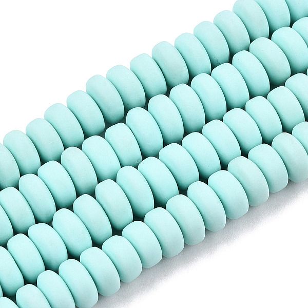 

PandaHall Handmade Polymer Clay Beads Strands, for DIY Jewelry Crafts Supplies, Flat Round, Light Cyan, 6~7x3mm, Hole: 1.5mm, about..., Green
