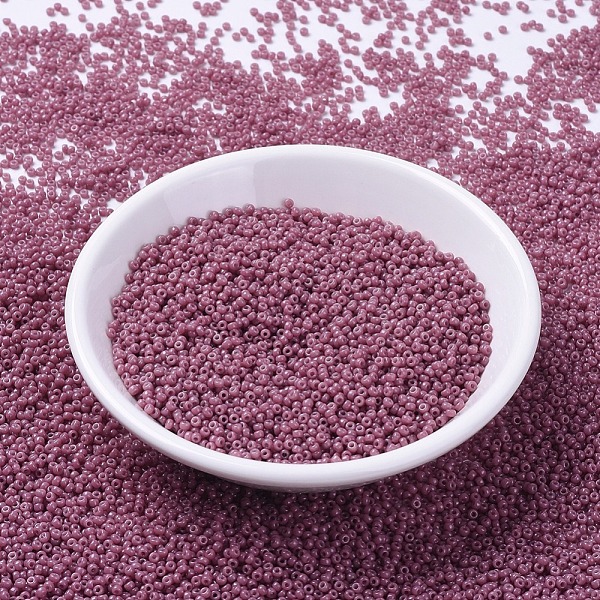 

PandaHall MIYUKI Round Rocailles Beads, Japanese Seed Beads, (RR4487) Duracoat Dyed Opaque Hydrangea, 11/0, 2x1.3mm, Hole: 0.8mm, about..., Purple