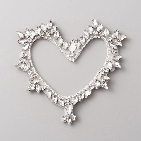 

PandaHall Hollow Heart Handicraft Beading Felt Appliques, with Rhinestone, Costume Accessories, Sewing Craft Decoration, White...