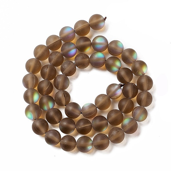 

PandaHall Synthetic Moonstone Beads Strands, Frosted, Round, Peru, 8mm, Hole: 1mm, about 43~47pcs/strand, 14.37''~15.08''(36.5~38.3cm)..., Brown