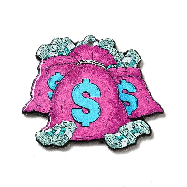 

PandaHall Acrylic Pendants, Bag Pattern, 35.5x42x2.6mm, Hole: 1.8mm Acrylic Bag
