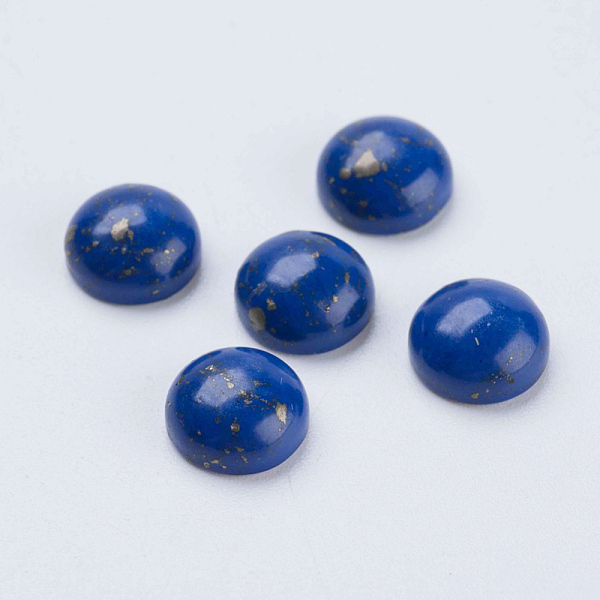 

PandaHall Synthetic Lapis Lazuli Cabochons, Half Round, 8x4mm Lapis Lazuli Half Round Blue