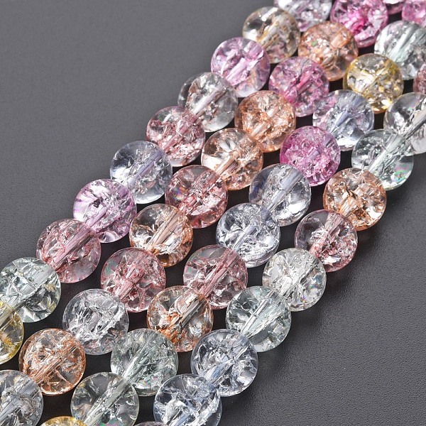 

PandaHall Crackle Glass Beads Strands, Dyed & Heated, Round, Colorful, 10mm, Hole: 1.4mm, about 41~42pcs/strand, 15.35~15.75 inch(39~40cm)...