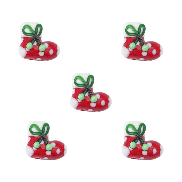 クリスマスをテーマにした手作りランプワークビーズ