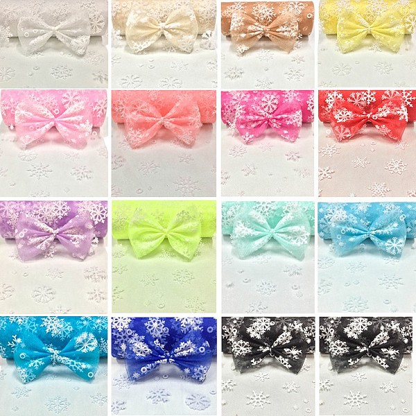 

PandaHall Snowflake Deco Mesh Ribbons, Tulle Fabric, Tulle Roll Spool Fabric For Skirt Making, Mixed Color, 6 inch(15cm), about 10yards/roll..., Multicolor