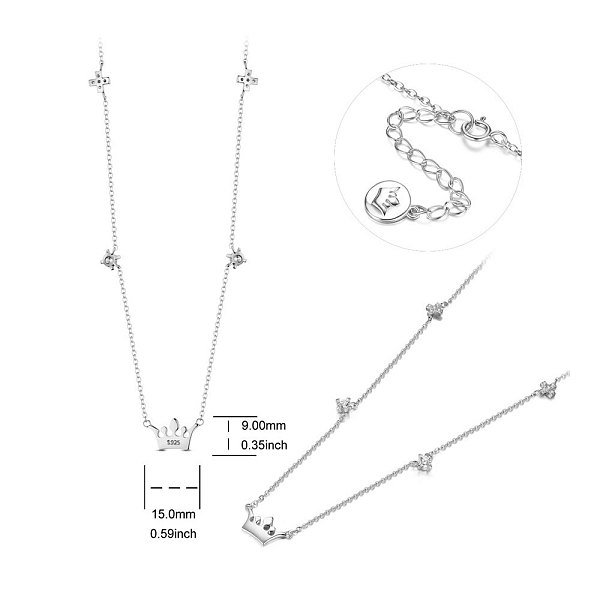Колье Shegrace из стерлингового серебра 925 пробы с подвеской в виде короны