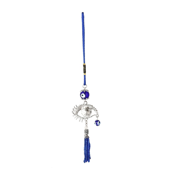 

PandaHall Car Hanging Alloy Glass Rhinestone Big Pendant Decorations, with Resin Beads, Polyester Cord, Iron Findings, Evil Eye, Antique..., Multicolor