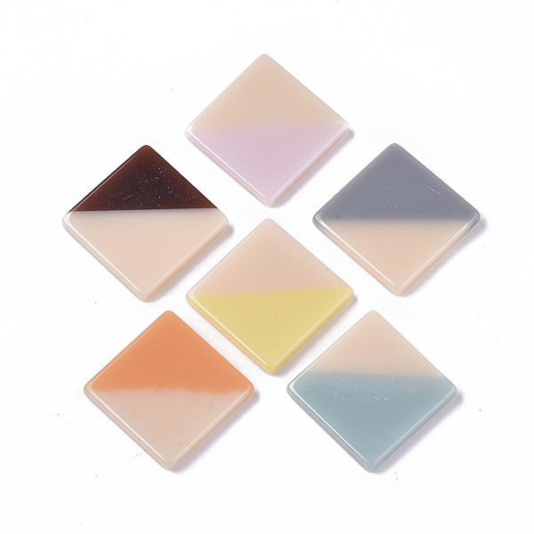 

PandaHall Acrylic Cabochons, Two Tone, Rhombus, Mixed Color, 29x29x3.5mm Acrylic Rhombus Multicolor