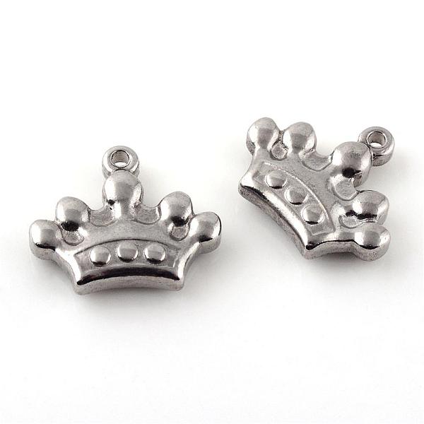 

PandaHall 201 Stainless Steel Pendants, Crown, Stainless Steel Color, 14x16.5x3.5mm, Hole: 1.5mm 201 Stainless Steel Crown