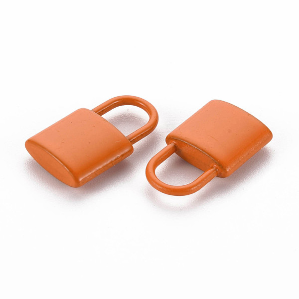 

PandaHall Spray Painted Alloy Pendants, Cadmium Free & Lead Free, Padlock, Chocolate, 18.5x11x4mm, Hole: 5.5x6mm Alloy Lock Brown
