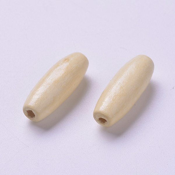 Dyed Natural Long Oval Wood Beads
