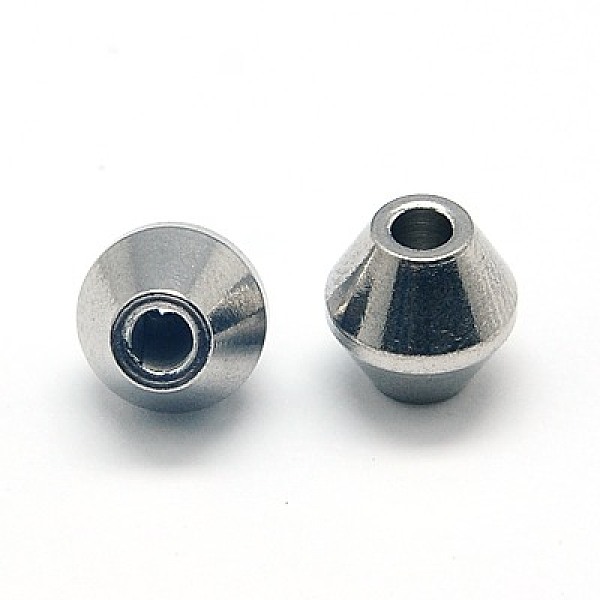 

PandaHall 304 Stainless Steel Beads, Bicone, 8x8mm, Hole: 2.5mm 304 Stainless Steel Bicone