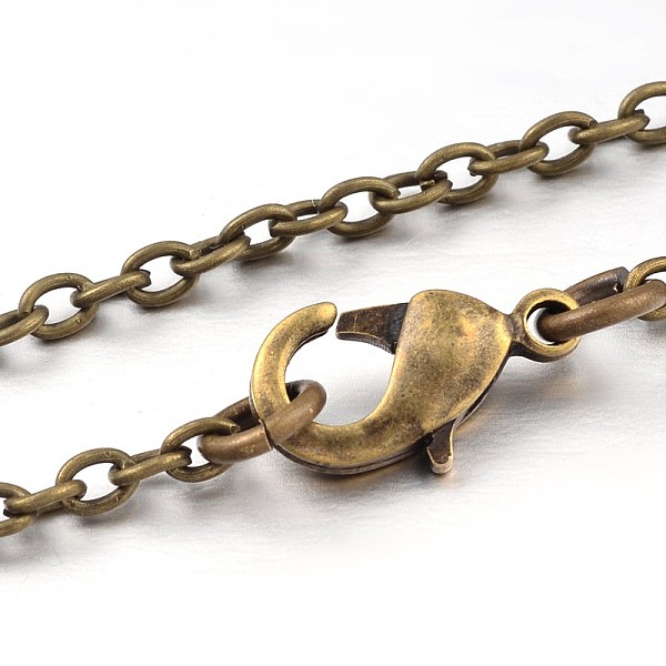 

PandaHall Iron Cable Chain Necklace Making, with Lobster Claw Clasps, Antique Bronze, 16 inch Iron