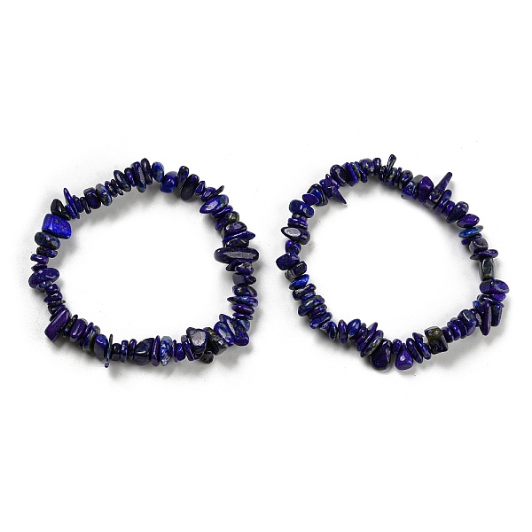 

PandaHall Natural Lapis Lazuli Chip Beaded Stretch Bracelet, Inner Diameter: 2~2-1/8 inch(5~5.5cm) Lapis Lazuli Chip