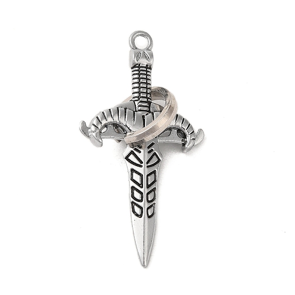 

PandaHall Alloy Enamel Big Pendants, Sword Charm, Antique Silver, 55x28.5x17mm, Hole: 2.5mm Alloy+Enamel Others Black
