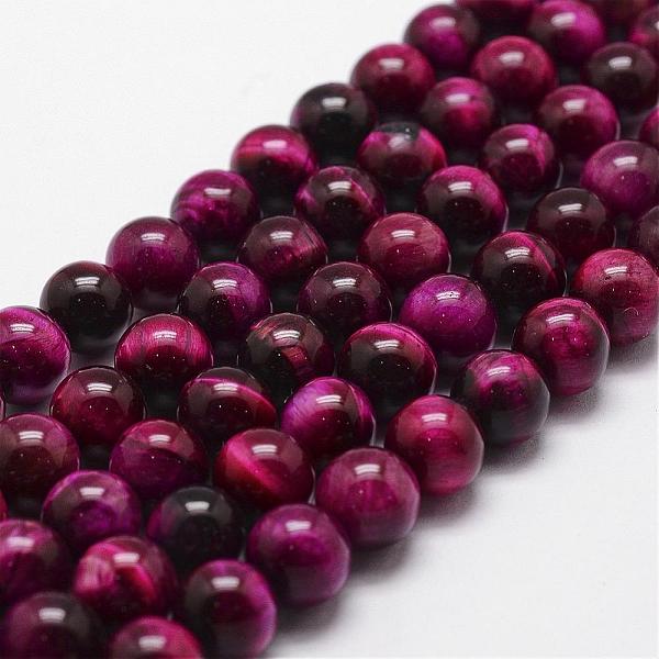 

PandaHall Natural Tiger Eye Bead Strands, Dyed & Heated, Round, Medium Violet Red, 6mm, Hole: 1mm, about 61pcs/strand, 14.9 inch~15.1 inch...