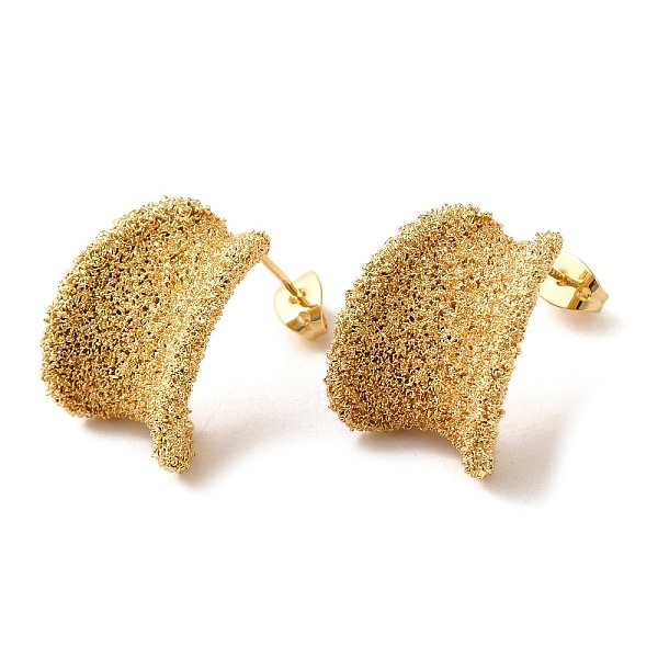 

PandaHall Real 18K Gold Plated Brass Stud Earrings, Half Hoop Earrings, Long-Lasting Plated, Cadmium Free & Lead Free, Leaf, 21.5x17mm Brass...
