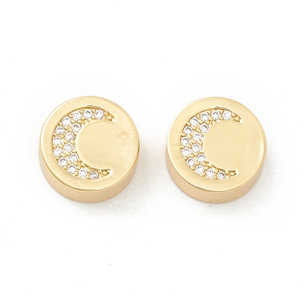 

PandaHall Rack Plating Eco-Friendly Brass Beads, Micro Pave Clear Cubic Zirconia, Long-Lasting Plated, Cadmium Free & Lead Free, Flat Round...