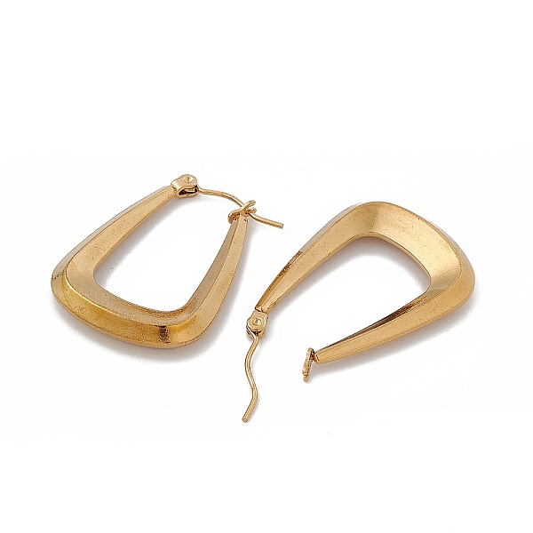 

PandaHall 201 Stainless Steel Trapezoid Hoop Earrings with 304 Stainless Steel Pins for Women, Golden, 31x22.5x4.5mm, Pin: 0.7~0.8mm 201...