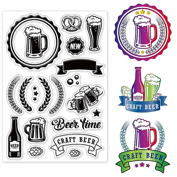 

PandaHall Custom PVC Plastic Clear Stamps, for DIY Scrapbooking, Photo Album Decorative, Cards Making, Oktoberfest Theme Pattern...