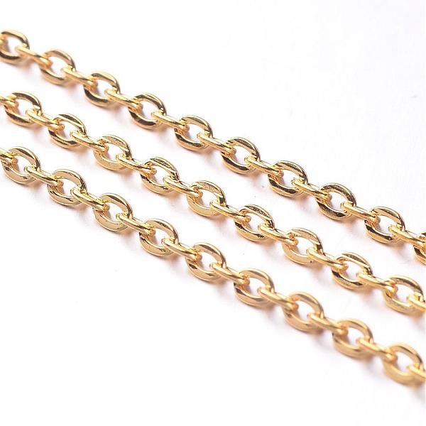 

PandaHall Iron Cable Chains, Unwelded, with Spool, Flat Oval, Popular for Jewelry Making, Important Decoration, Lead Free, Golden, 3x2x0.6mm...