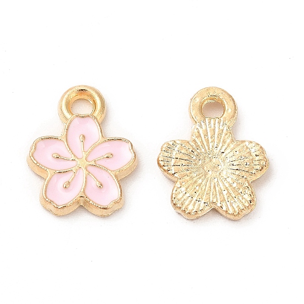 

PandaHall Alloy Enamel Charms, Cadmium Free & Nickel Free & Lead Free, Golden, Flower Charm, Pink, 12x9x1.5mm, Hole: 1.6mm Alloy+Enamel...
