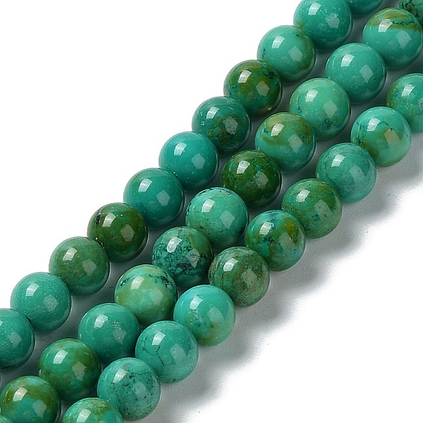 

PandaHall Natural Howlite Beads Strands, Dyed, Round, 6mm, Hole: 1.2mm, about 63~64pcs/strand, 14.76''(37.5cm) Howlite Round